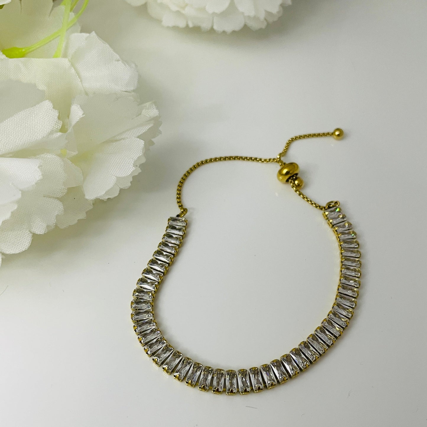 Baguette diamond tennis bracelet