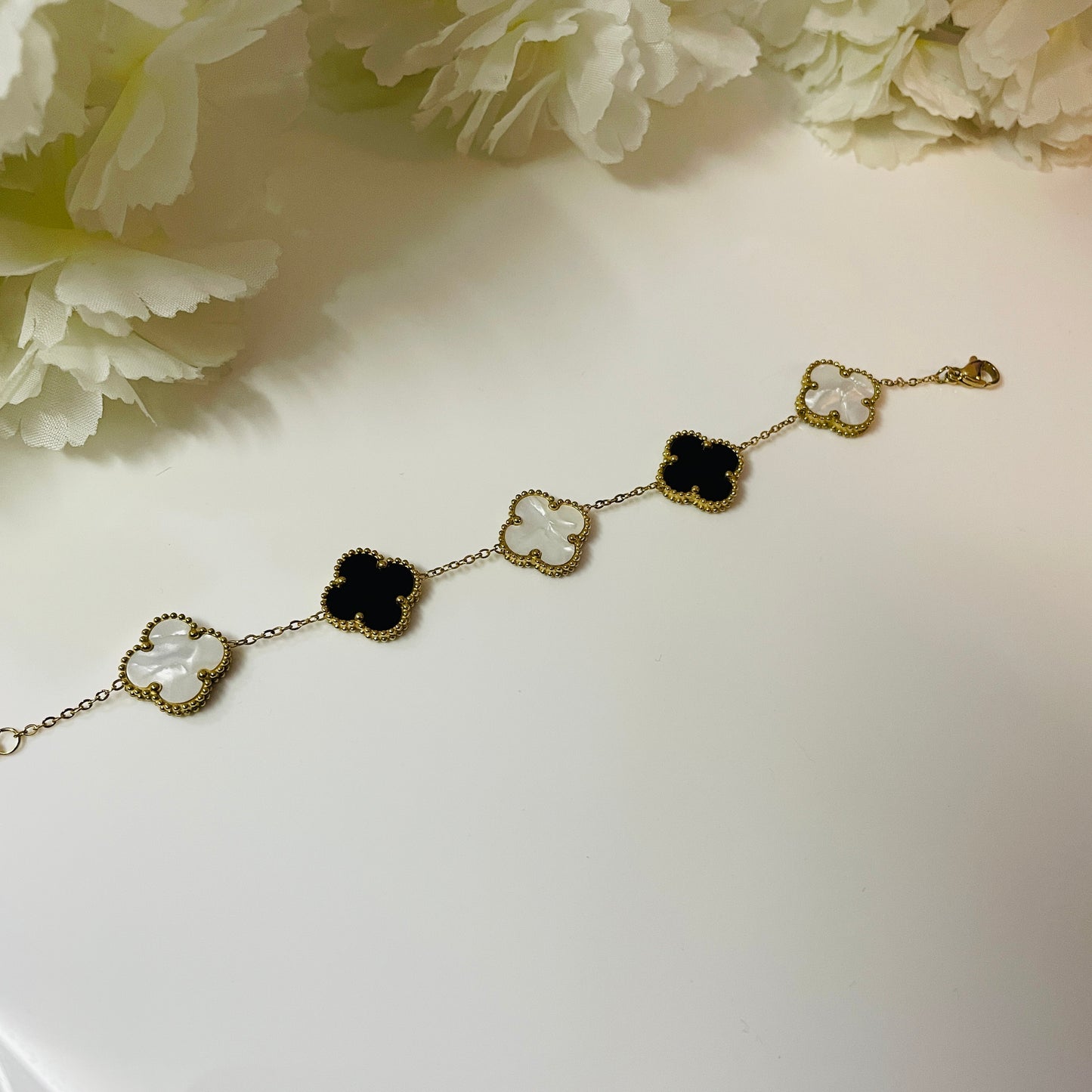 Leaf clover dual bracelet