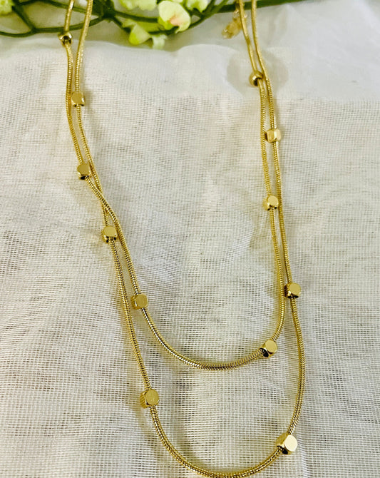 Double layer cubic necklace