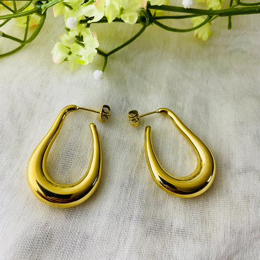 Kylie drop hoop earrings