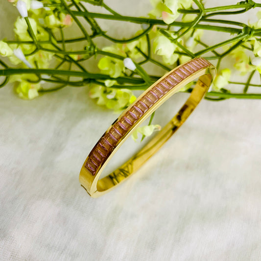 Pink toned baguette bracelet