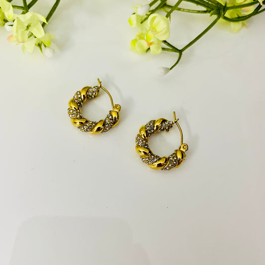 Twist me studded hoops