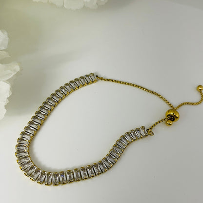 Baguette diamond tennis bracelet