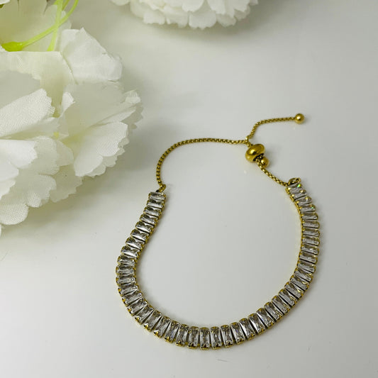 Baguette diamond tennis bracelet