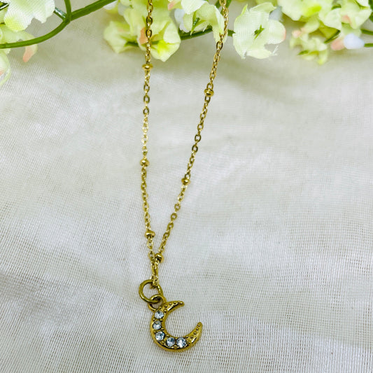 Half-moon stud necklace
