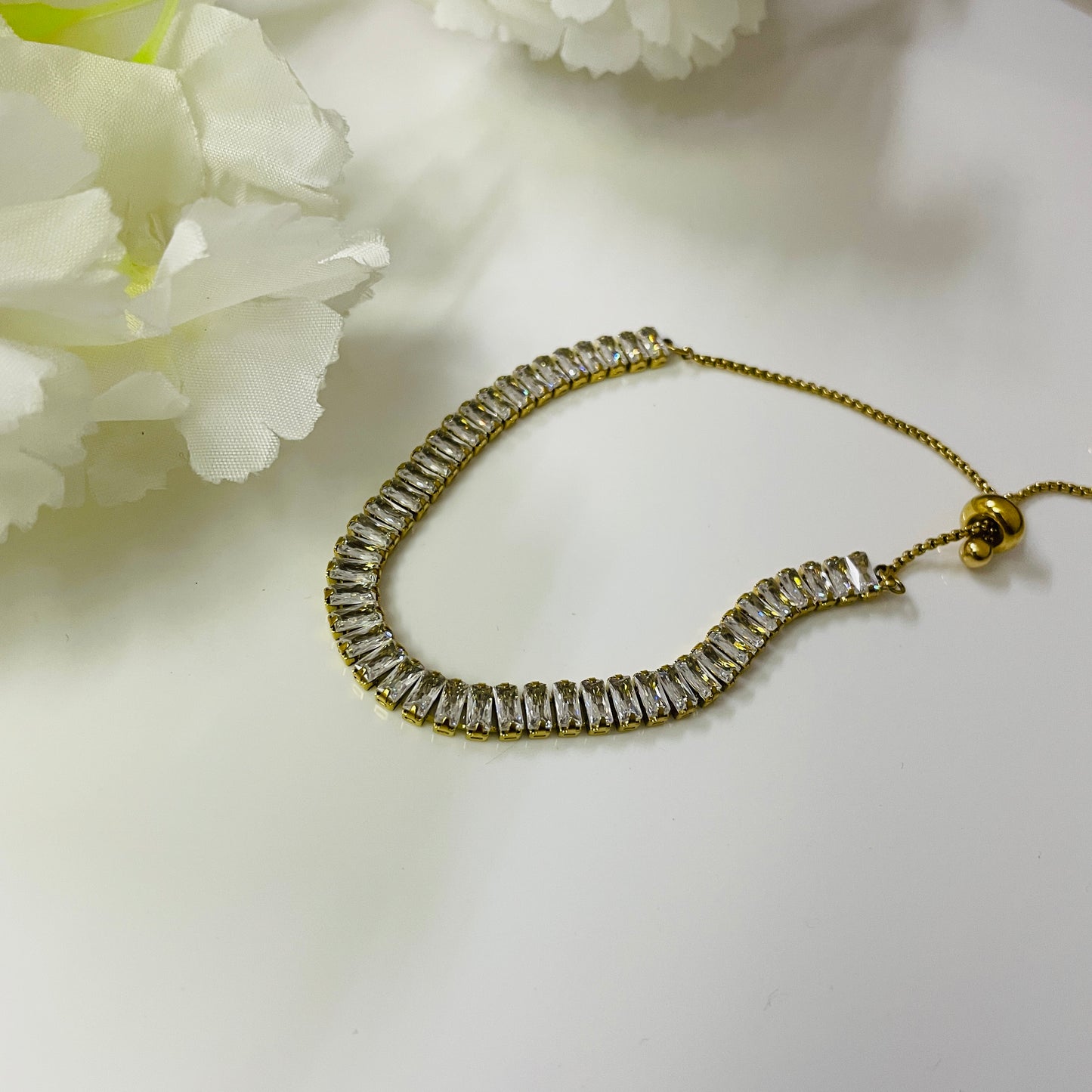 Baguette diamond tennis bracelet