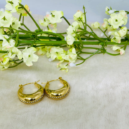 Serene zirconia oval hoop earrings