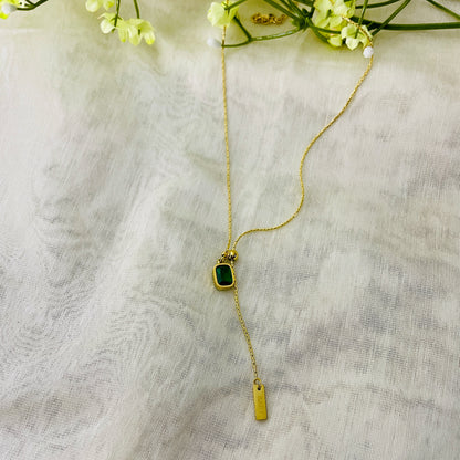 Green Square baby sleek pendant necklace