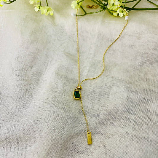 Green Square baby sleek pendant necklace