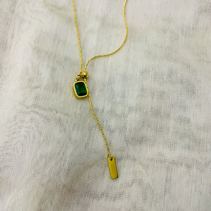 Green Square baby sleek pendant necklace