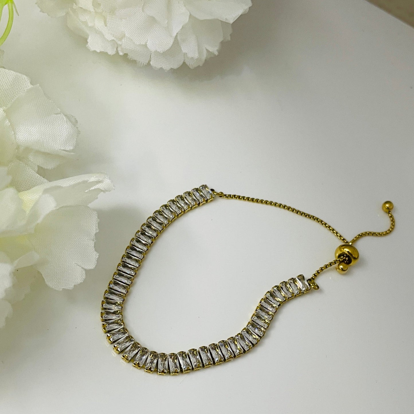 Baguette diamond tennis bracelet