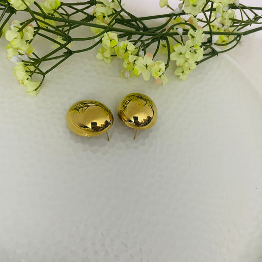 Oval mirror smooth earrings